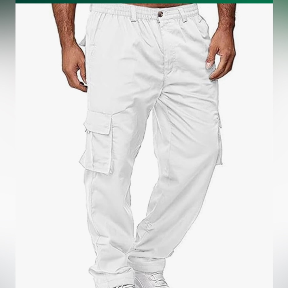 Men's Stylish White Cargo Pants
